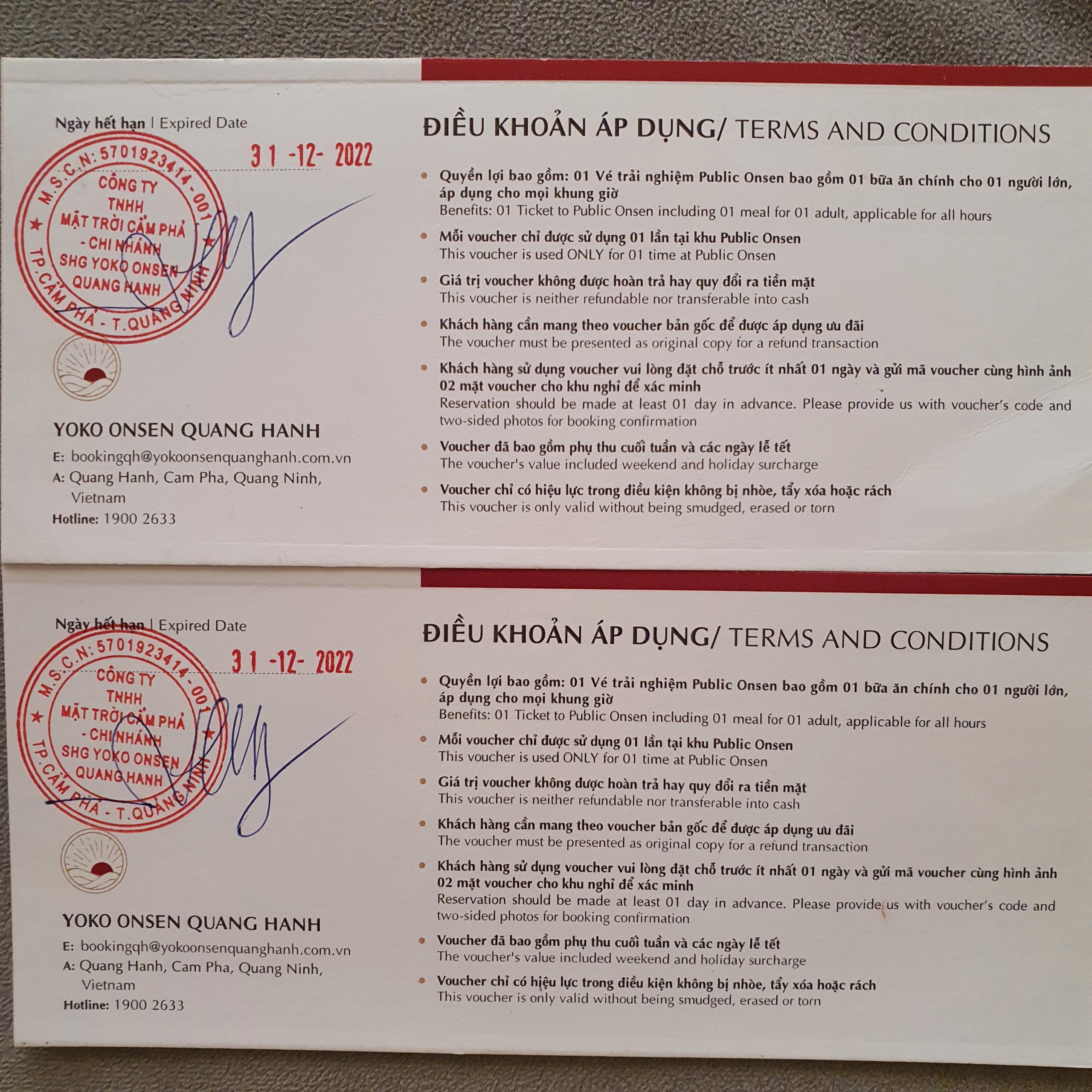 Voucher Onsen Quang Hanh Quảng Ninh